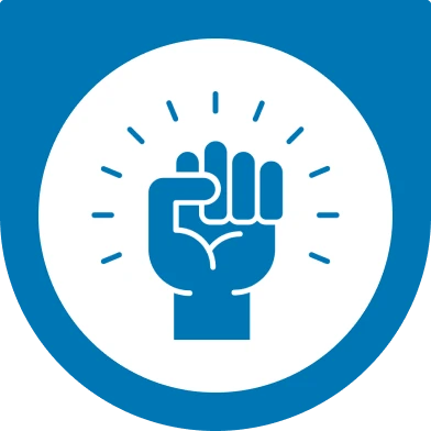 Raised fist icon representing strength, reflecting Bamshaw's mission to strengthen IT and cybersecurity for growing organizations