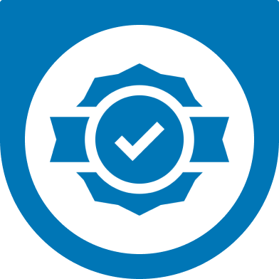Award ribbon with a checkmark icon representing Bamshaw's proven quality, compliance, and accountability