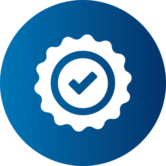 Badge with a checkmark icon representing Zero Trust configuration alignment for secure system hardening